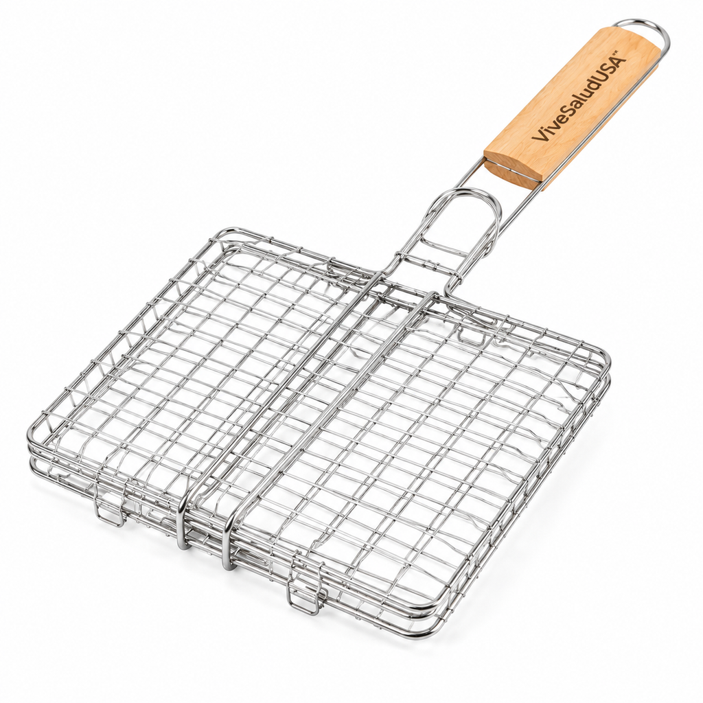ViveSaludUSA™ GrillMate Stainless Steel BBQ Grill Basket Set