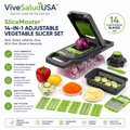 ViveSaludUSA™ SliceMaster 14-in-1 Adjustable Vegetable Slicer Set