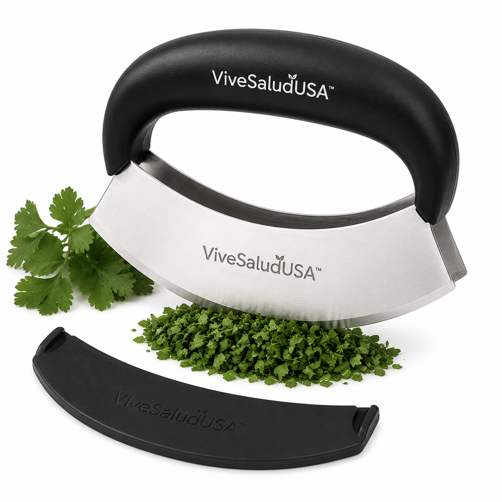 ViveSaludUSA™ GlideEdge Stainless Steel Herb & Vegetable Chopper