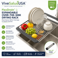 ViveSaludUSA™ FlexDrain Expandable Over-the-Sink Drying Rack
